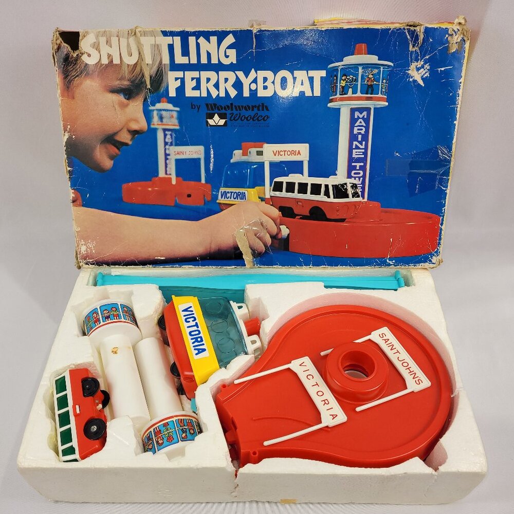 Shuttling Ferry Boat Vintage Woolworth Woolco Shuttle Ship Toy Playset Canada